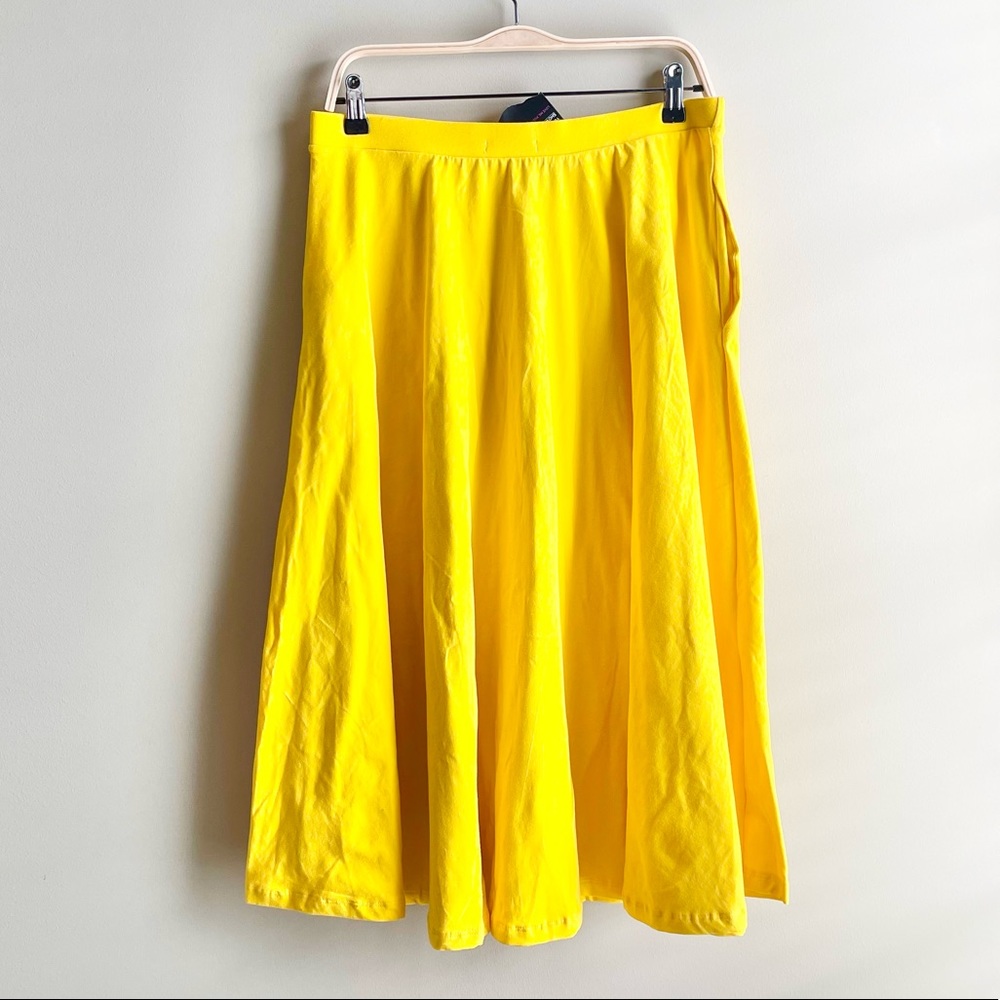 NWT Rebdolls Canary Sunshine Lemon Yellow Maxi Skirt with POCKETS - Picture 2 of 2